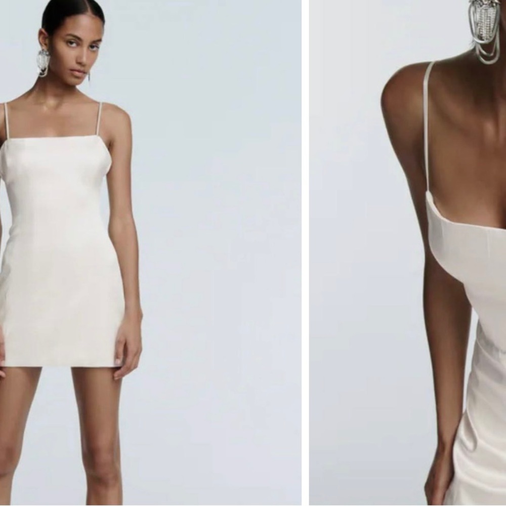 Zara white satin dress new with tags